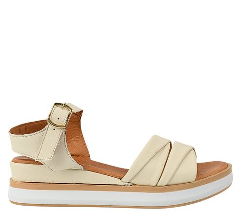 Sandale casual, dama, ANNA VIOTTI, D58-2519 crem, piele naturala